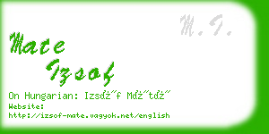 mate izsof business card